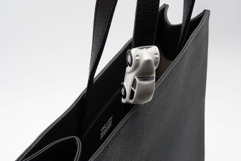 Absurde | BIG STOP Tote Bag in Black Leather
