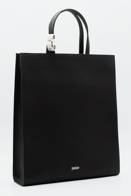 Absurde | BIG STOP Tote Bag in Black Leather