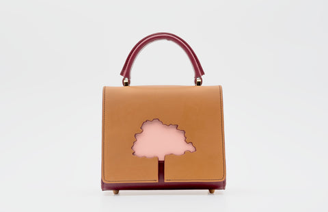 Absurde | ONE WAY Beige small leather shoulder bag