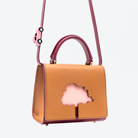 Absurde | ONE WAY Beige small leather shoulder bag
