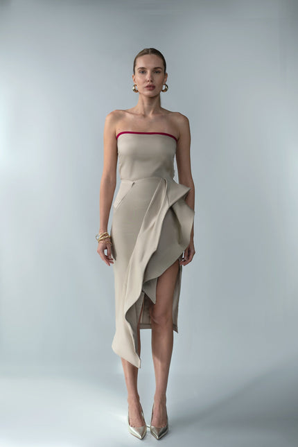 Anitabel | AIRA Set Tube Top and Skirt 2-Piece Nude Dress