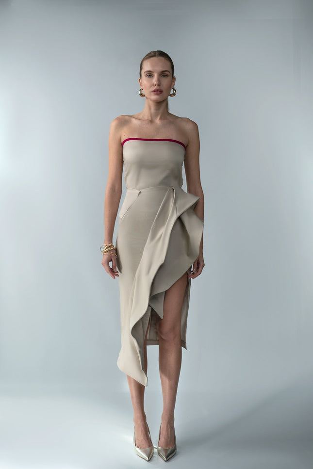 Anitabel | AIRA Set Tube Top and Skirt 2-Piece Nude Dress