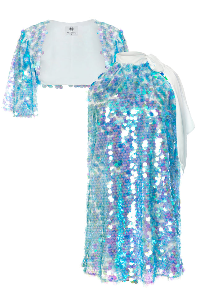 Petra Petrova | Mermaid Sequin Halter Mini Dress With Bolero Alexis