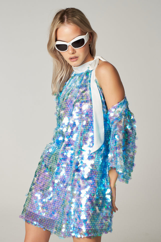 Petra Petrova | Mermaid Sequin Halter Mini Dress With Bolero Alexis