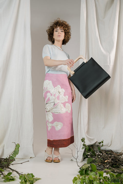 Estimon | Bucket basket bag olive leather black