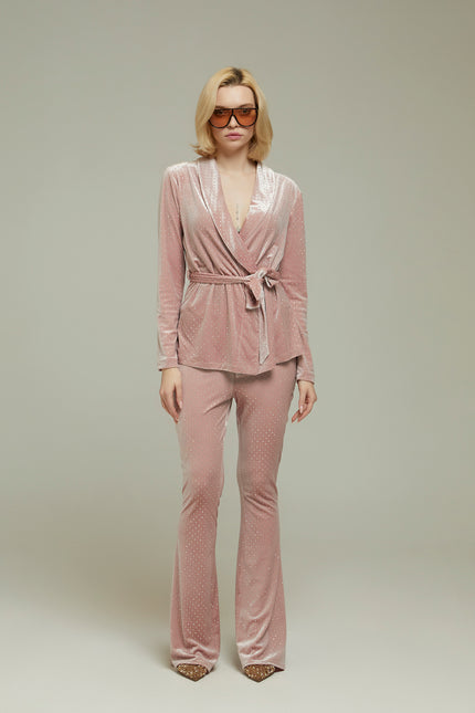 Petra Petrova | Powder Pink Velvet Blazer Angel