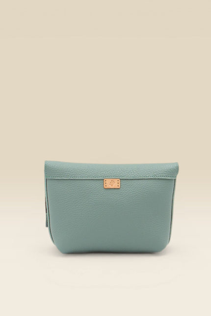 foto producto bolso de piel aramara turquesa oscuro dorsal