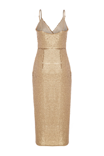 Petra Petrova | Gold Sequin Wrapped Dress Ariel