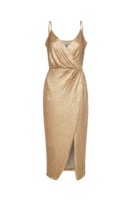 Petra Petrova | Gold Sequin Wrapped Dress Ariel
