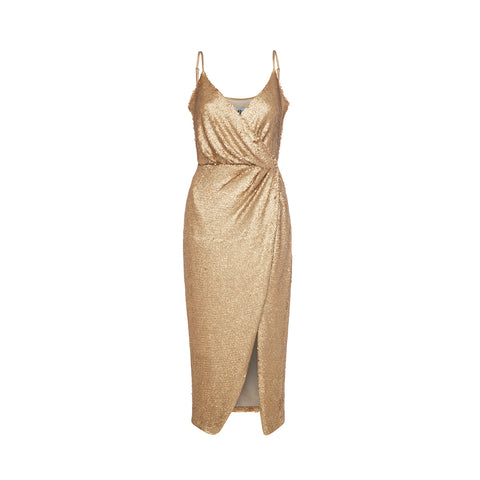 Petra Petrova | Gold Sequin Wrapped Dress Ariel
