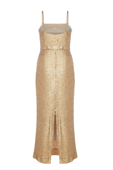 Petra Petrova | Gold Sequin Long Dress Ariel