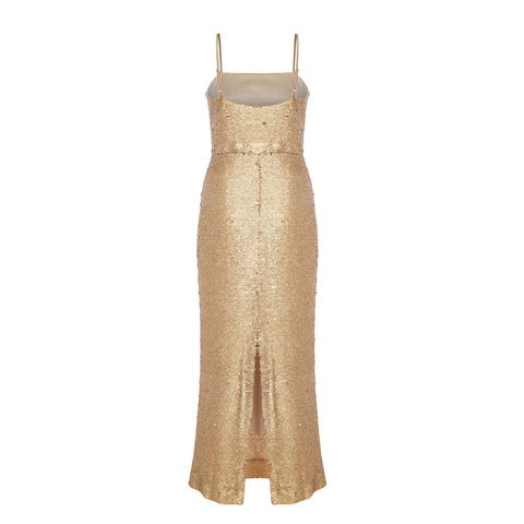 Petra Petrova | Gold Sequin Long Dress Ariel