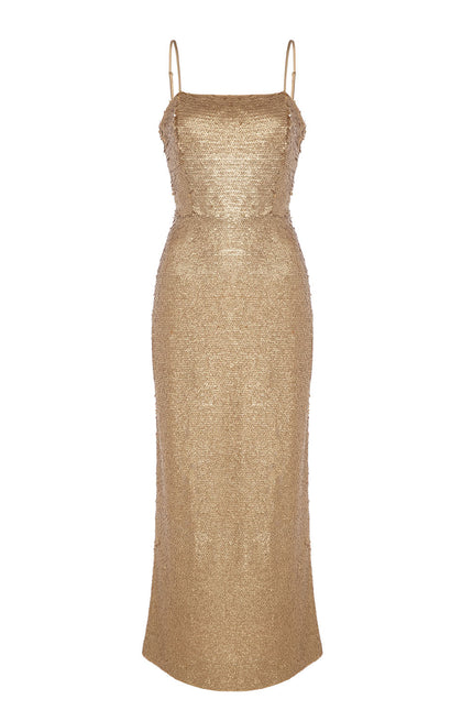 Petra Petrova | Gold Sequin Long Dress Ariel