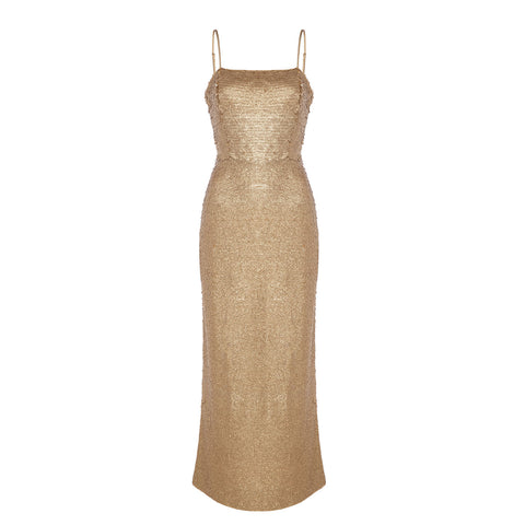 Petra Petrova | Gold Sequin Long Dress Ariel