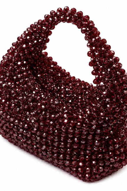 Atelier Emine Velora Browna handcrafted crystal evening bag from the Crystal Gelato Couture series, featuring an integrated crystal handle and zipper closure.