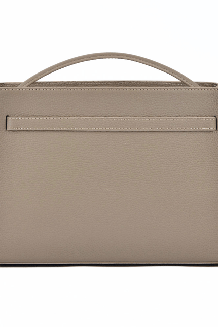 Beige  atelier-galin-cube-lock-bag handbag on a white background