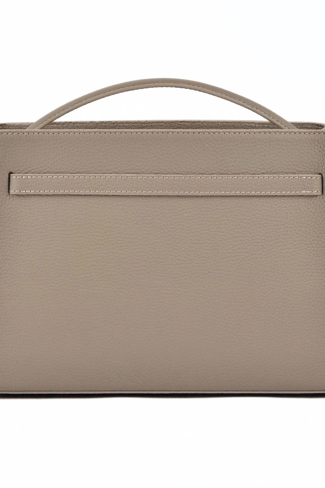 Beige  atelier-galin-cube-lock-bag handbag on a white background