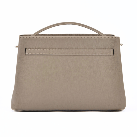 Beige  atelier-galin-cube-lock-bag handbag on a white background