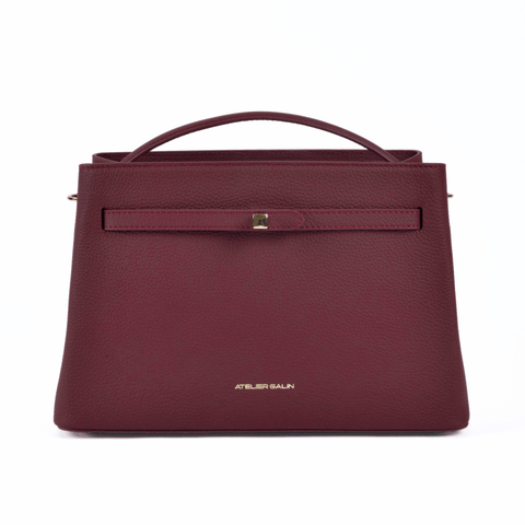 Atelier Galin | Cube Lock Bag - Merlot