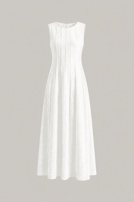 Aube White Linen Dress