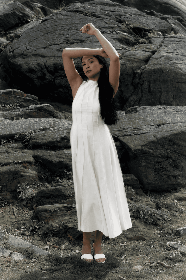 Aube White Linen Dress — product view 3
