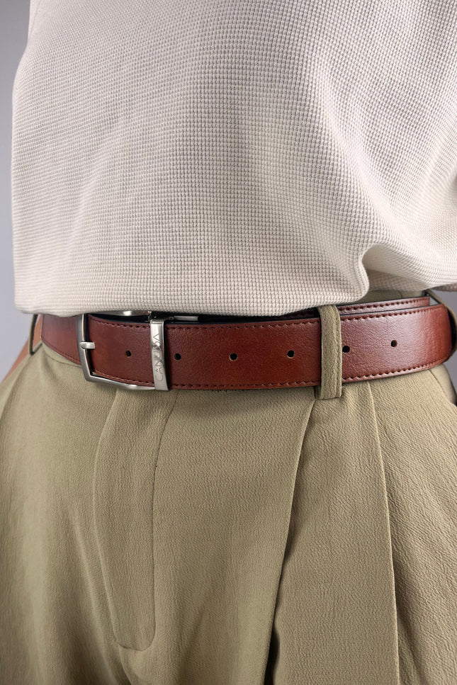 Canussa | Reverse reversible belt – Black/Hazelnut