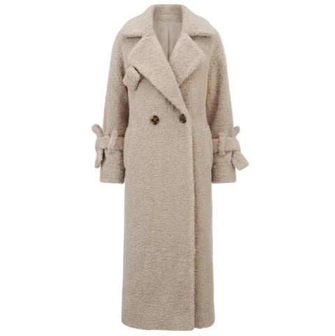 BÚDZIKO | BEIGE LONG TEDDY COAT