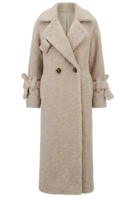 BÚDZIKO | MILKY-WHITE LONG TEDDY COAT