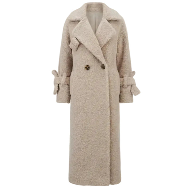 BÚDZIKO | MILKY-WHITE LONG TEDDY COAT