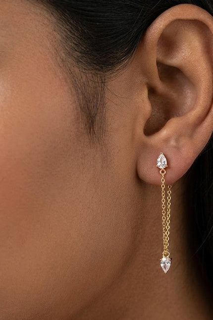 Arvino | Zircon Drop Stud Earrings in 925 Sterling Silver