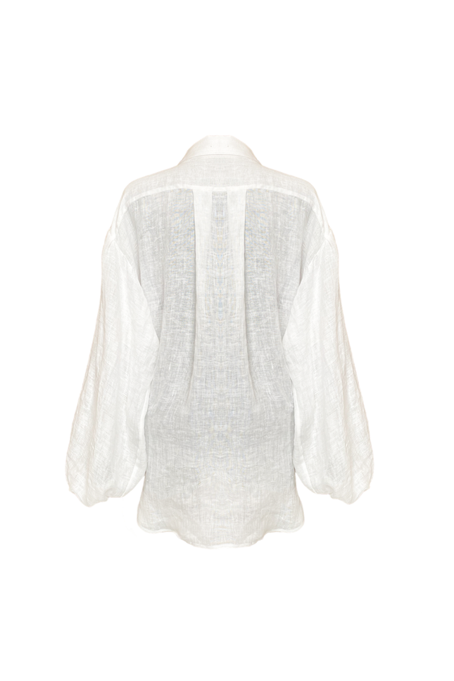 Linen Shirt-Tunic IRIS WHITE