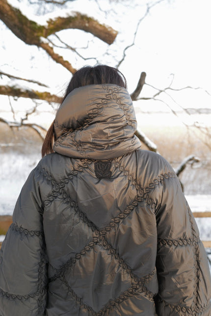 Anna Led | Quilted Kimono KYOTO OLIVE With Large Pockets