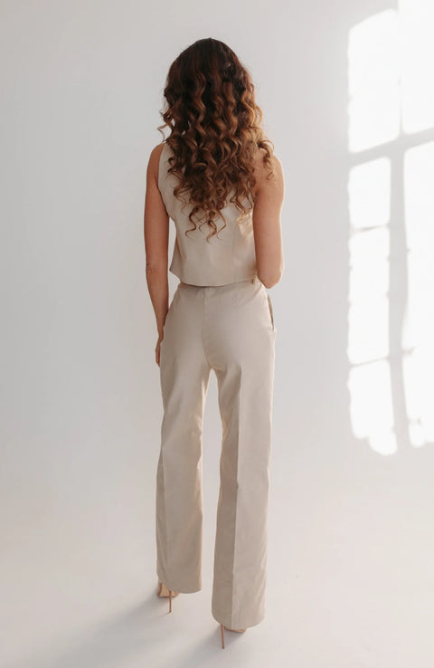 Etanna I High-Waisted Trousers Sand