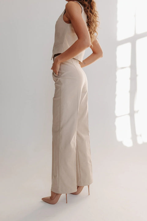 Etanna I High-Waisted Trousers Sand