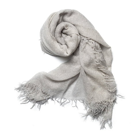 Bel Cashmere | Fular de cashmere fino con flecos gris