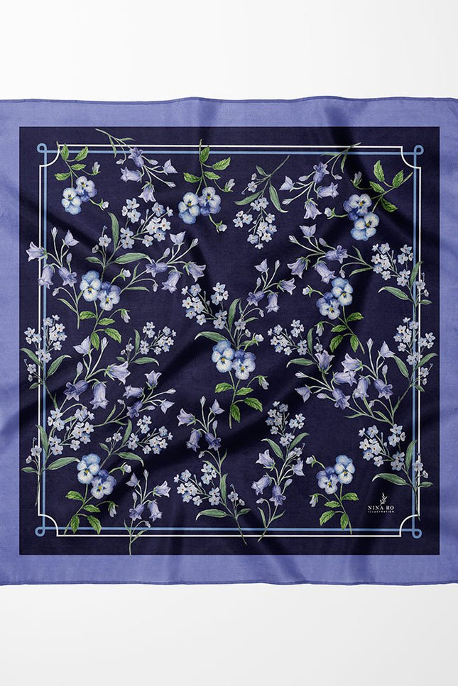 Nina Ho | Bellflower Double-Sided Silk Scarf