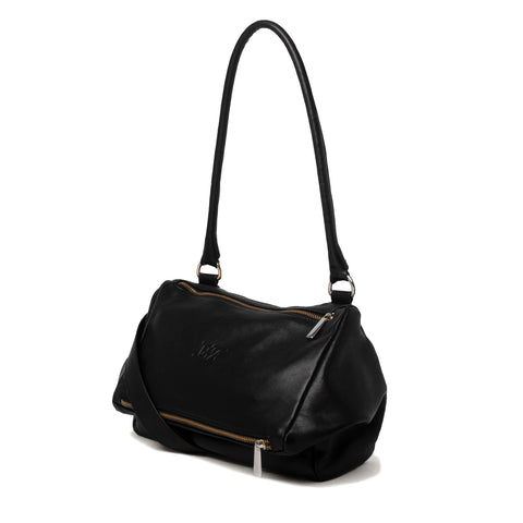 Bess Madrid I Bess - Czarna skórzana torebka typu crossbody