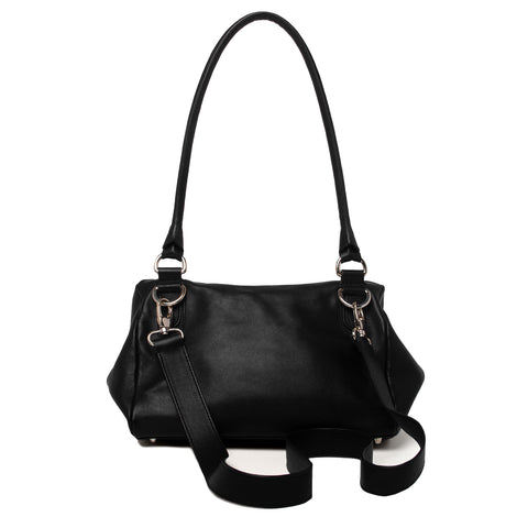 Bess Madrid I Bess - Czarna skórzana torebka typu crossbody
