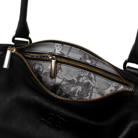 Bess Madrid I Bess - Czarna skórzana torebka typu crossbody