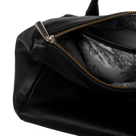 Bess Madrid I Bess - Czarna skórzana torebka typu crossbody