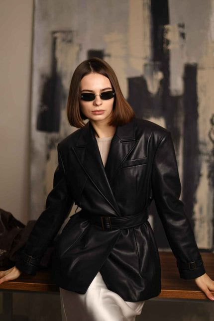 BÚDZIKO | LONDON BLACK CROPPED TRENCH COAT