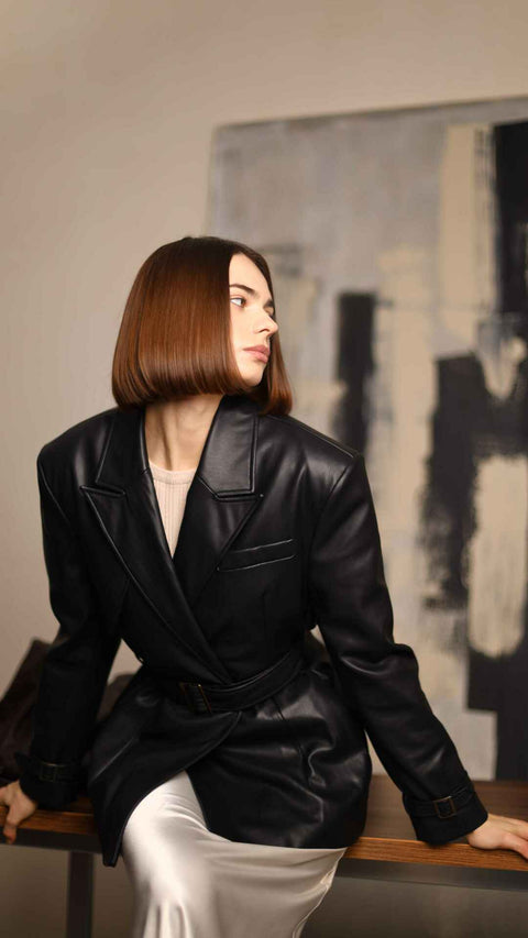 BÚDZIKO | LONDON BLACK CROPPED TRENCH COAT