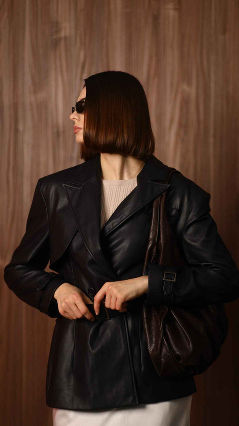 BÚDZIKO | LONDON BLACK CROPPED TRENCH COAT