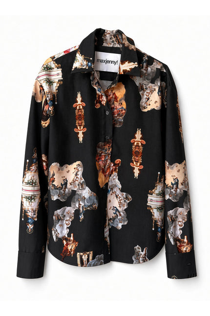 Printed Viscose Shirt – Sicily Black