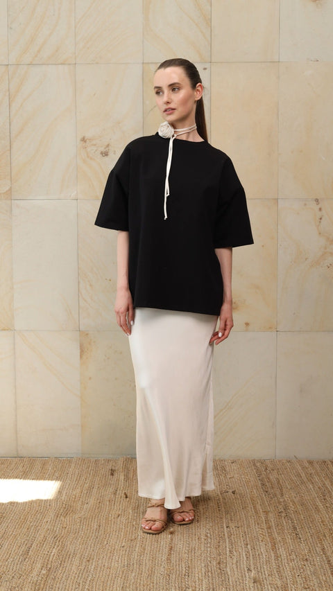 BÚDZIKO | OVERSIZED CHOCOLATE SHOULDER PAD TEE