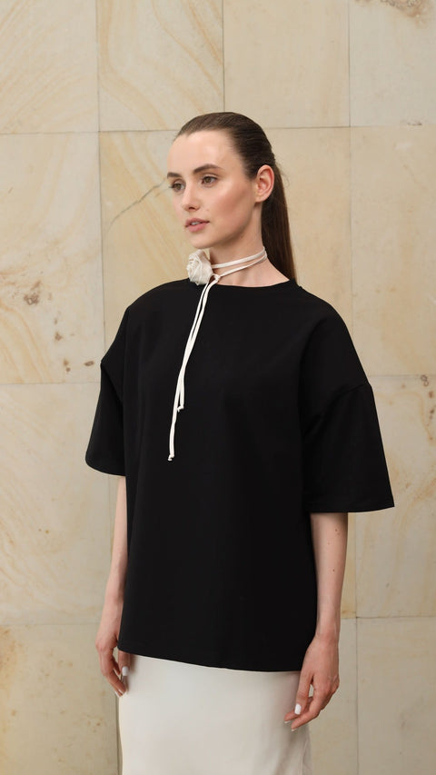 BÚDZIKO | Koszulka Oversize'owa Czarna