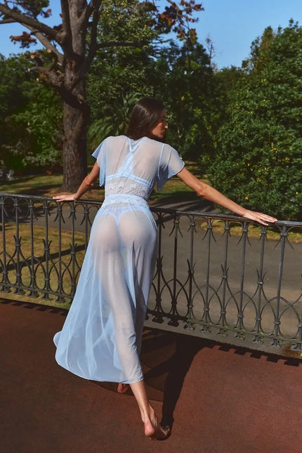 Luciela | BLUE SHEER MESH ROBE