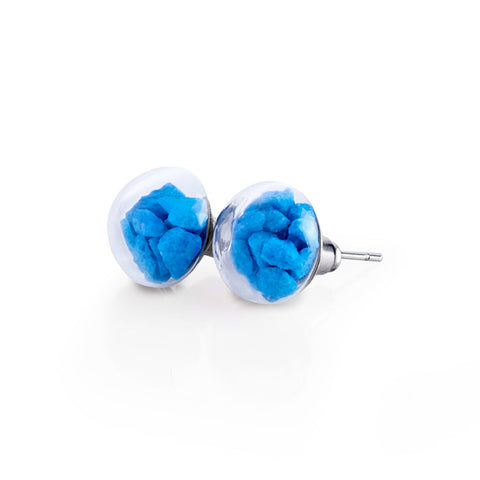 My Little Nature I Stud Earrings With Blue Stones