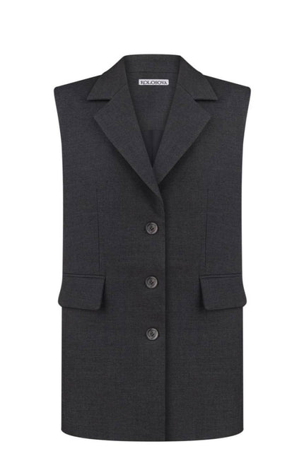 Kolosova | GRAPHITE VEST WITH STRAIGHT CUT