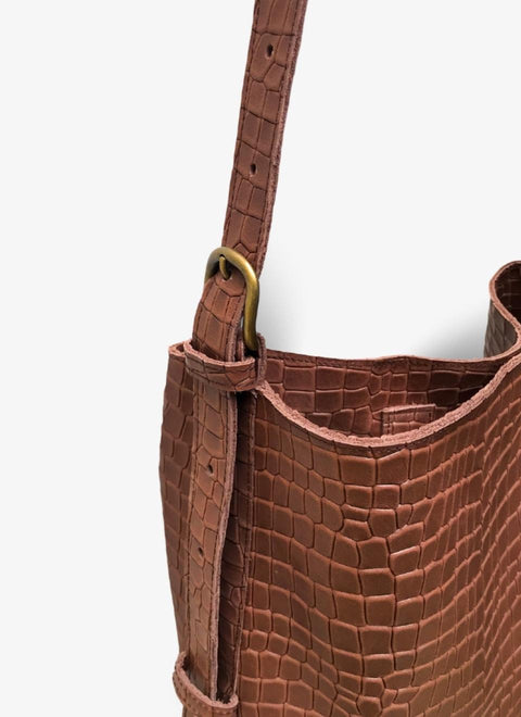 JUAN-JO I Bolso Cubo Piel Marrón Oscuro Bucket